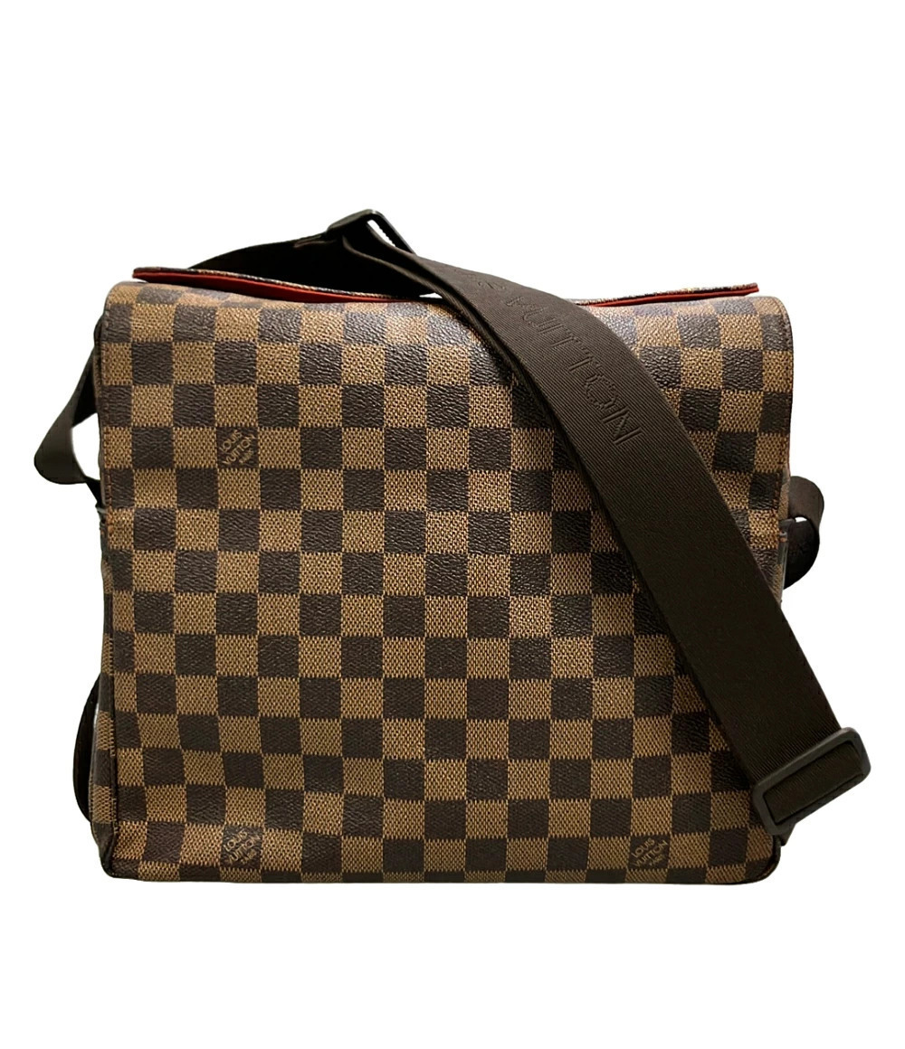 Louis Vuitton Naviglio Damier Crossbody Bag Canvas Leather Black Brown